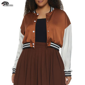 Prendas de abrigo ligeras de moda para mujer Estilo de chaqueta Varsity de moda con cuello levantado - Product Image 6