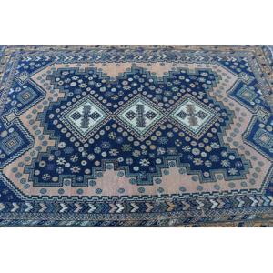 Alfombra de 5.2x7.7 pies, Alfombra Vintage Grande, Alfombra con Rayas Azules - Product Image 5