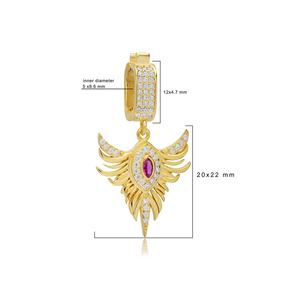 Charme en zircon et rubis Phoenix Design pour bracelet, bijoux fins en gros, fabrication artisanale, bijoux en argent sterling 925 - Product Image 2