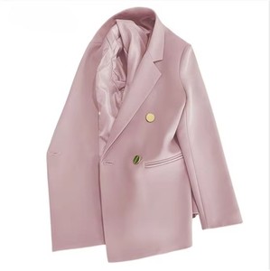 Chaqueta tejida con doble botonadura para mujer con estilo, chaqueta Formal de poliéster ligero 2025, diseño de ropa de oficina de verano con frente abierto - Product Image 1