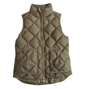 Ladies Down Vest Womens Waterfowl Feathers Quilted Full Zip Army Green Women's Winter Clothes Thick Puffer Vests Jacket Bubble