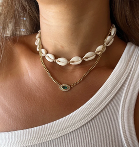 Collar de cadena cubana de oro amarillo de 18 quilates para mujer, collar apilable de esmeralda de 3,2mm de ancho con joyería de moda de diamantes - Product Image 4
