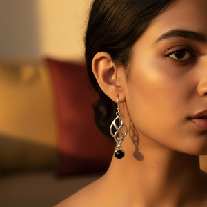 925 Sterling Silver Trendy Celtic Knot Stud <b>Earrings</b> with <b>Black</b> Onyx Diamond Ruby Pearl <b>for</b> Wedding Engagement or Party" - Product Image 1