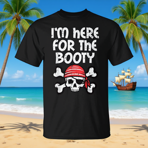 T-shirt da donna con umorismo pirata: Jolly Roger, sono qui per il bottino - T-shirt promozionale Jolly Roger - Product Image 3