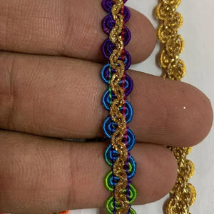 Wholesale Deals on Glittern Metallic Polyester Lace Border for Indian Wear for Sewing <b>Trimming</b> Tassels Shoes and Decorations - Product Image 1