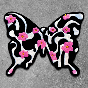 Alfombra de suelo de mariposa para habitación de niños de alta calidad, decoración del hogar, alfombra bonita con forma de mariposa con mechones irregulares, todos los colores, tamaño disponible - Product Image 1