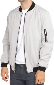 Chaqueta de bombardero suelta para hombre personalizada cortavientos de béisbol de talla grande informal en blanco - Product Image 2