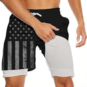 กางเกงขาสั้นลำลองมีเชือกผูกสำหรับผู้ชายกางเกงขาสั้นออกกำลังกายแบบลำลองกางเกงขาสั้นน้ำหนักเบามีกระเป๋าสำหรับฤดูร้อนชายหาด - Product Image 1