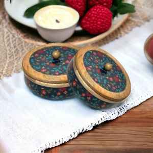 Hotpots tradicionales de madera de bambú que sirven Mesa impreso diseñador Chapati Box con tapa para uso en cocina y mesa de comedor - Product Image 6