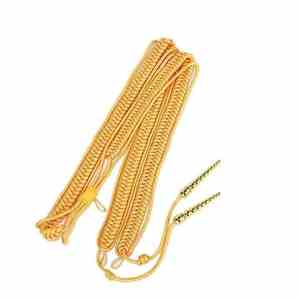 Aiguillette personnalisée de haute qualité en fil d'or cérémoniel, couleurs sur mesure, cordon d'épaule uniforme, vente en gros OEM - Product Image 4