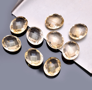 Gran Venta de piedras preciosas sueltas amarillas de corte facetado Briolette ovalado citrino Natural Jaipur fabricante joyería de cuarzo Nacimiento de noviembre - Product Image 2