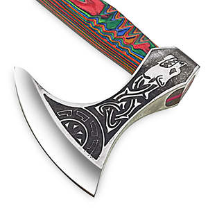 Hacha de Acero con Alto Contenido de Carbono 1095, Cabeza Repujada con Parte Trasera Plana, Mango de Madera de Pakka, para Camping, Industria, Proyectos de Bricolaje, Producto Personalizable de Grado Industrial - Product Image 2