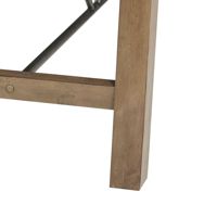 Table à manger rectangulaire moderne en bois massif, couleur naturelle, finition polie, avec piètement métallique, pliable et extensible, pour hôtel et atelier