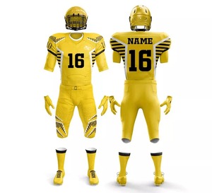 Uniformes de Fútbol Americano Personalizados al por Mayor, Baratos, Unisex para Adultos, Jersey de Manga Corta, Transpirable, de Secado Rápido, 100% - Product Image 3