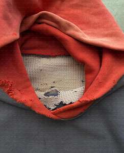 Sweat à capuche pour homme, style décontracté, vintage, délavé au soleil, effet délavé à l'acide, brodé, style streetwear, double couche, intérieur en gaufre, blanc, hiver, 2 pièces - Product Image 3