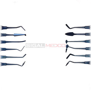 Kit de 6 instruments manuels pour composites dentaires, revêtement titane bleu, certifié CE, en acier inoxydable chirurgical pour restauration - Product Image 2