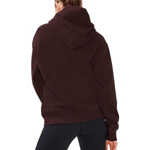 Sweat-shirt à capuche en polaire tricoté tendance pour femmes Badge devant Casual Respirant Design doublé Taille XS Hiver Automne - Product Image 6