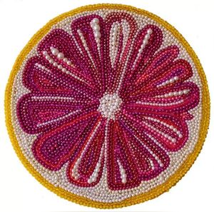 Sous-verre en verre fait à la main de 14 pouces, style américain, écologique, élégant, élégant, tapis vert perlé, coussinets, produit d'ameublement - Product Image 3