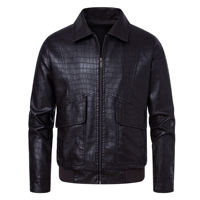 100% echte Rindsleder Herren Lederjacke Neu Stilvoll für Krokodil haut geprägt Vintage-Stil Herbstsaison Leinwand Jacken mantel