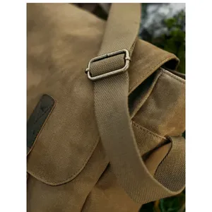 Heritage Custom Waxed <b>Canvas</b> Messenger Bag Promotional <b>Backpack</b> for Merchandising - Product Image 5