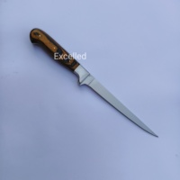 Cuchillo de filete personalizado hecho a mano de 13 pulgadas con hoja de acero J2 mango de madera Pakka Incluye funda de cuero para filete de pesca uso en la cocina