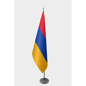 Custom #3x5ft# Armenian Interior <b>Flag</b> with Aluminum <b>Pole</b> & Custom Logo (Digital Printing Cotton Plastic or Silk Material) - Product Image 1