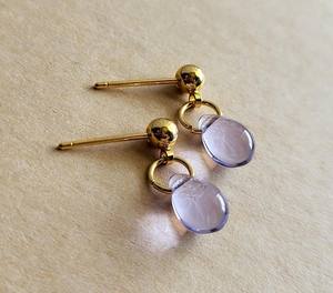 925 Sterling Silver 18K Gold Vermeil February Birthstone Lavender Amethyst <b>Teardrop</b> <b>Earrings</b> Minimalist Gemstone Jewelry Gifts - Product Image 1