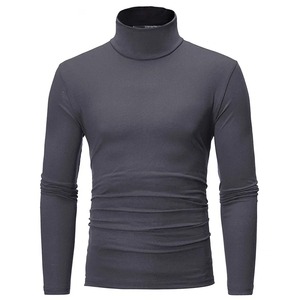 Pour hommes vêtements d'hiver chemise thermique automne hommes collants d'hiver col haut mince coupe ajustée T-shirt à manches longues - Product Image 3