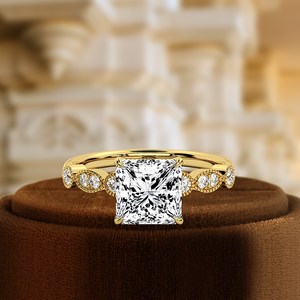 Pure Harmony Custom 14K y 18K Anillo de compromiso de oro sólido Joyería fina Alianza de boda con diamante para mujer - Product Image 5