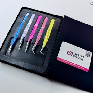 Pince à épiler pour cils GETUP BROSONS IMPEX GBI-EET-2653 90/45/isolations en acier inoxydable avec revêtement anti-magnétique et pointe lisse - Product Image 4