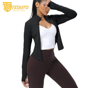 Women's Lightweight Long Sleeve UPF 50+ Hoodie Breathable Full Zip Winter Workout Sun Protection with <b>Stand</b> Collar - Product Image 3