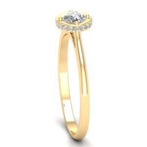 Anillo de Halo Oculto con Diamante de Corte Brillante Redondo de 0.63 Quilates en Oro Sólido de 14K, Diseño Elegante REYES, para Mujer, Regalo de Boda, Joyería Fina - Product Image 3