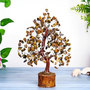 Árbol de piedras preciosas de ojo de tigre Natural hecho a mano cristal dinero árbol piedra preciosa para la riqueza y Feng Shui decoración India estatuilla - Product Image 4