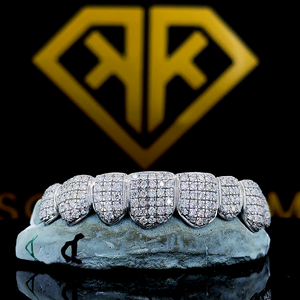 Joyería de moda personalizada grillz Vvs Moissanite dientes Grillz con corte brillante redondo Hip Hop diamante Grillz - Product Image 2