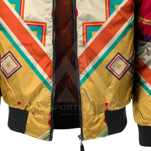 Chaqueta de bombardero de satén por sublimación para hombre de secado rápido de talla grande, ropa cómoda, chaquetas de bombardero por sublimación hechas en Pakistán - Product Image 5