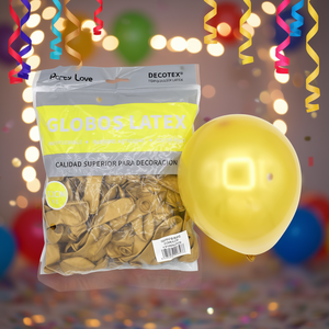 Palloncini in Lattice Party Love 12cm Oro Metallizzato Confezione da 100 Pezzi per Decorazione - Product Image 3