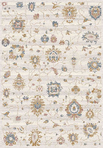 Tapis de salon classique Turkua Home Legacy, motif médaillon traditionnel, tissage point par point + PP, poils de 9 mm, surface au toucher coton - Product Image 1