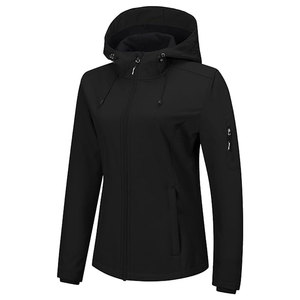 Veste coupe-vent légère, imperméable et isolée pour femmes d'extérieur, doublée de polaire, veste softshell avec capuche - Product Image 1