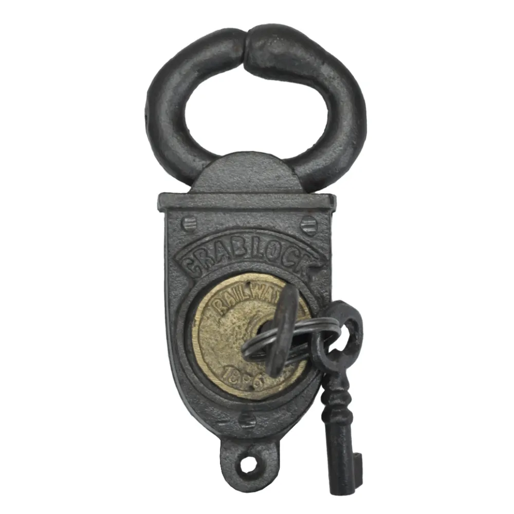 Cadeado de segurança estampado estilo vintage em ferro fundido, cadeado de segurança com chave, tendência de venda quente online, preço a granel
