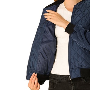 Nouvel arrivage de blouson d'aviateur élégant pour femmes OEM solide d'hiver Veste de collage en cuir respirant avec poches pour la saison d'hiver - Product Image 4