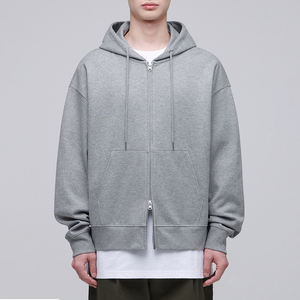 Sudadera con capucha personalizada Unisex 100% algodón de alta calidad al por mayor liso teñido cremallera completa térmica para hombres para invierno - Product Image 1