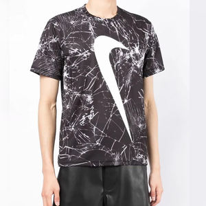 OEM Retro 100% algodón de peso pesado de los hombres de gran tamaño de la camiseta ácido lavado Vintage logotipo personalizado DTG Impresión de talla grande de BD - Product Image 4