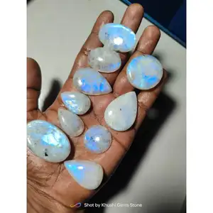 AAA+ Quality Free Size Natural Flashy White Rainbow Moonstone Loose Gemstone Cabochon Lot Healing Jewelry Gemstone Cabochon