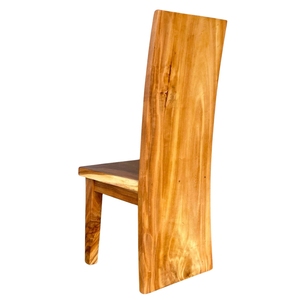 Silla de Comedor de Madera Maciza con Borde Natural, Hecha a Mano, de Madera Sua, Estilo Wabi-Sabi, Ligera, para Comedor, Restaurante, Cafetería, Villa - Product Image 4