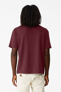 Camiseta de Cuello Redondo de Algodón Borgoña para Hombre, Manga Corta, Lisa, Informal, para Marca Privada y Suministro al por Mayor - Product Image 3