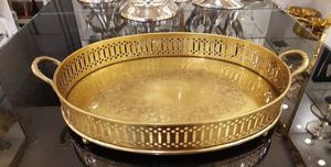 Plateaux de service au Design élégant pour ustensiles de cuisine, vaisselle, plat de service de nourriture d'hôtel, plateaux de service de café en métal moderne plaqué or - Product Image 2