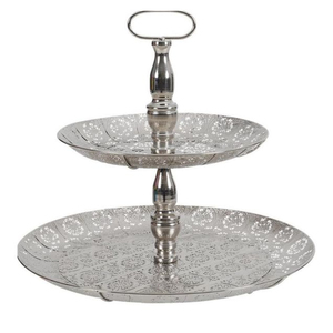 Hot Selling of 2 Tier <b>Wedding</b> Dessert Showcase Tier IEM Customized Table Top Double Layer Pedestal <b>Cake</b> Stand - Product Image 1