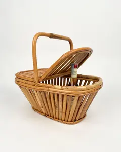 Handwoven Natural <b>Bamboo</b> and Rattan Picnic <b>Basket</b> Good Choice High Quality <b>Laundry</b> <b>Basket</b> From Vietnam Factory - Product Image 2