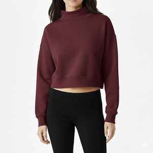 Suéter de Punto para Mujer, Estilo Casual, Estampado, Transpirable, de Secado Rápido, Cuello Alto Simulado, Color Sólido, Mangas Largas, Otoño Invierno 2025 - Product Image 3