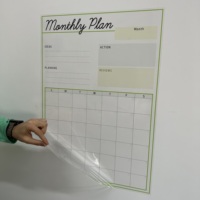 Tableau blanc magnétique en acier PET, planificateur mensuel personnalisé, facilement nettoyable, anti-statique, effaçable à sec, modèle 2025 StaticPaper